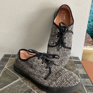 TOMS Black & White Fabric Sneakers